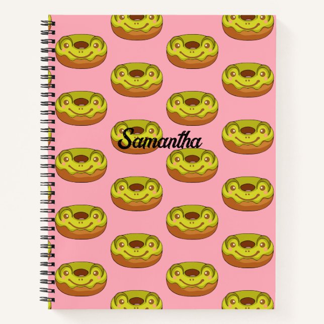 Cuaderno Donut de rana cute matcha (Anverso)