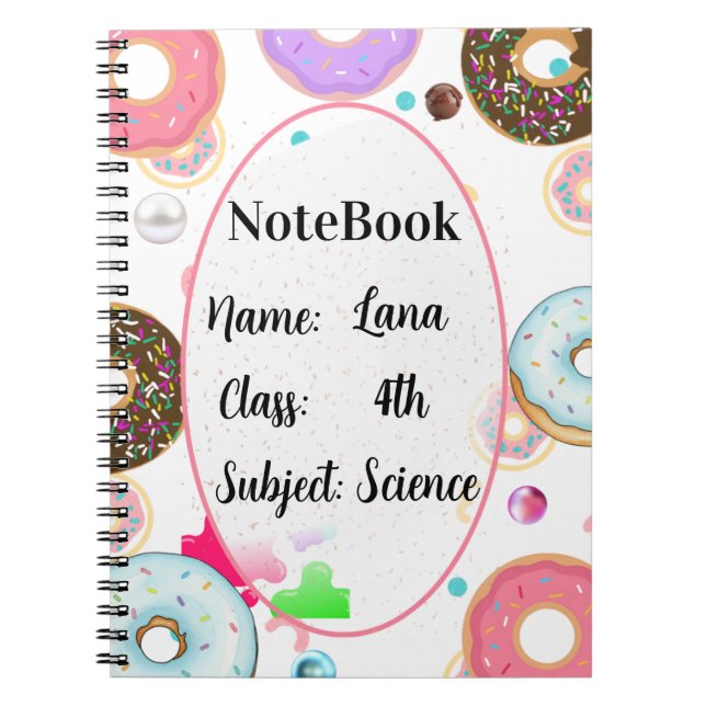 Cuaderno Donut themed aesthetic notebook (Frente)