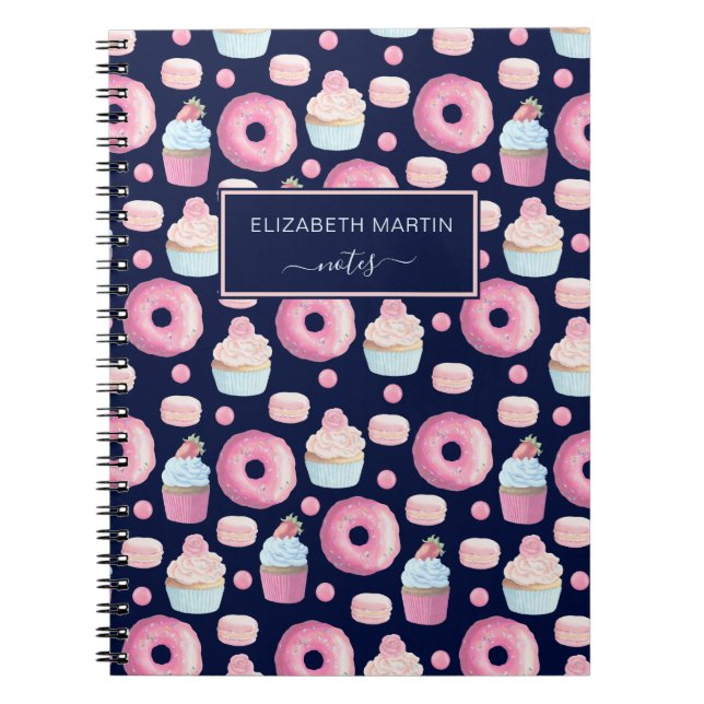 Cuaderno Donuts, bizcochos y macarones (Frente)