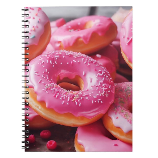 Cuaderno Donuts de fresa rosada (Frente)