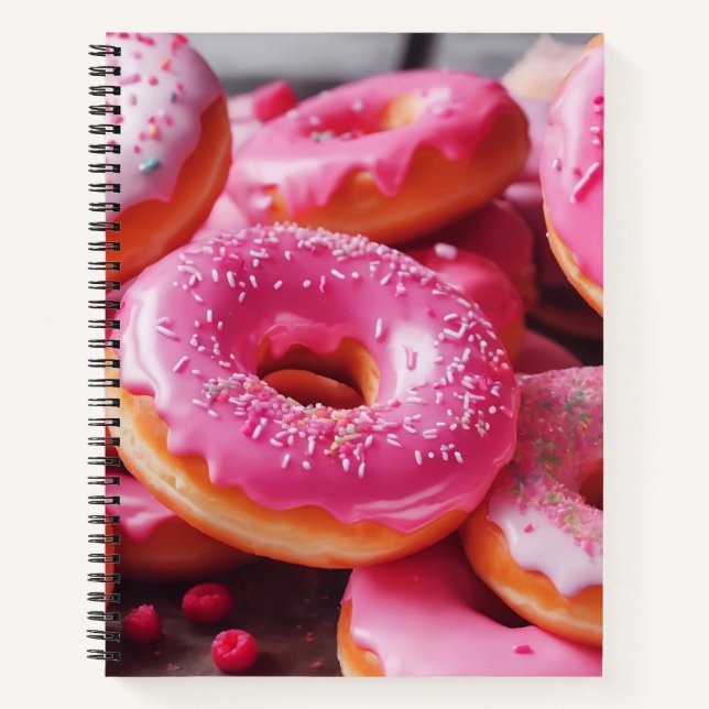 Cuaderno Donuts de fresa rosada (Anverso)