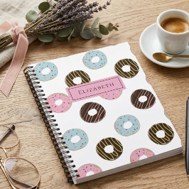 Cuaderno Donuts Lindos Agrega tu propio nombre Monograma pe