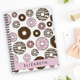 Cuaderno Donuts rosados, donuts marrones, rociadores, tu no