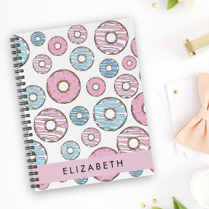Cuaderno Donuts rosas, donuts azules, rociadores, tu nombre