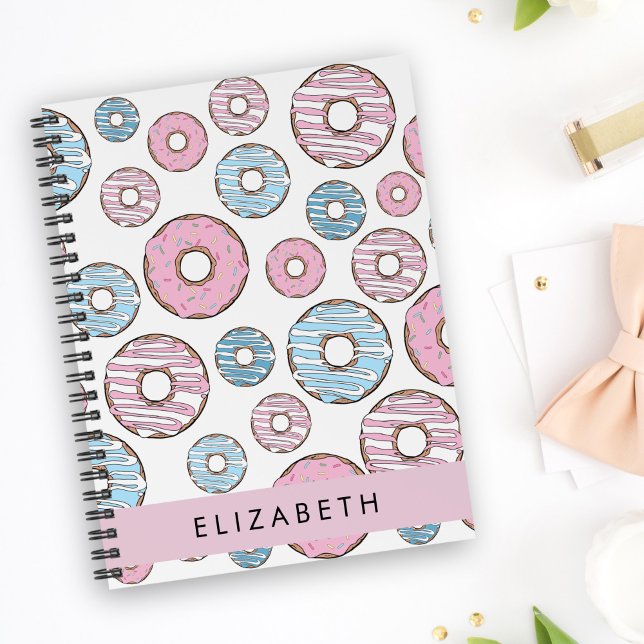 Cuaderno Donuts rosas, donuts azules, rociadores, tu nombre (Subido por el creador)