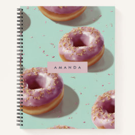 Cuaderno Donuts y rociadores personalizados para pasteles