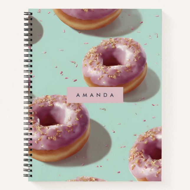Cuaderno Donuts y rociadores personalizados para pasteles (Anverso)