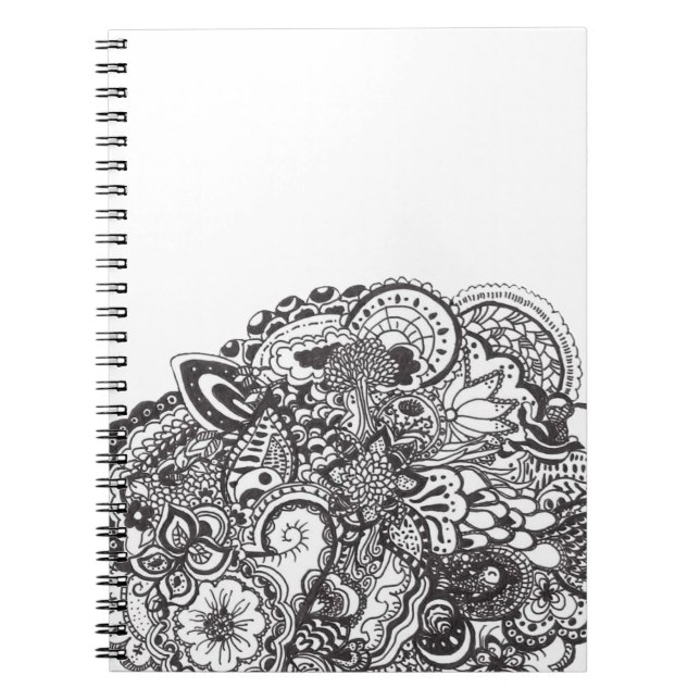 Cuaderno Doodle abstracto de la pluma y de la tinta (Frente)