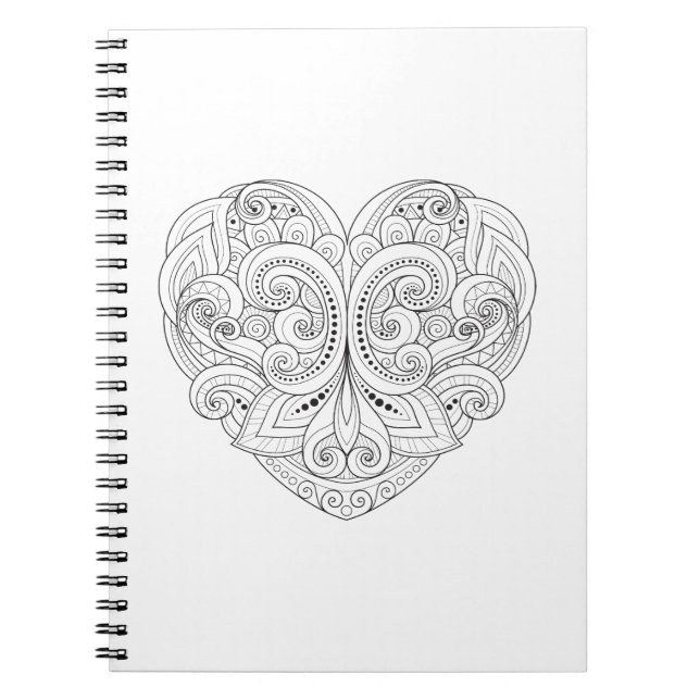 Cuaderno Doodle abstracto del corazón (Frente)