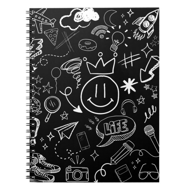 Cuaderno Doodle Art Black & White (Frente)