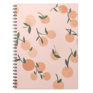 Cuaderno Doodle Art: Patrón de cosecha de cerezos Naranjas