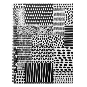 Cuaderno Doodle blanco negro: etnia sin foco