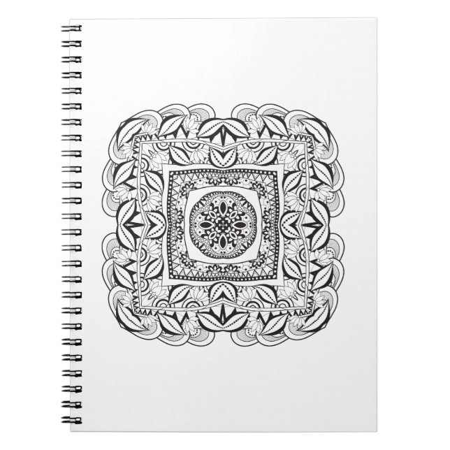 Cuaderno Doodle cuadrado decorativo hermoso (Frente)