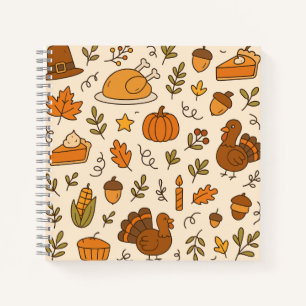 Cuaderno Doodle de Acción de Gracias Patrón Perfecto