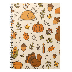 Cuaderno Doodle de Acción de Gracias Patrón Perfecto
