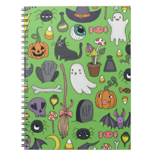 Cuaderno Doodle de Halloween: Cuto concepto sin foco