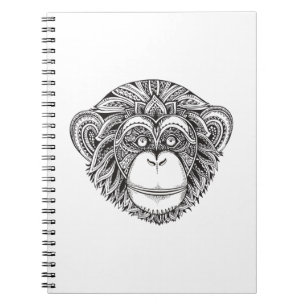 Cuaderno Doodle de Illustartion del mono