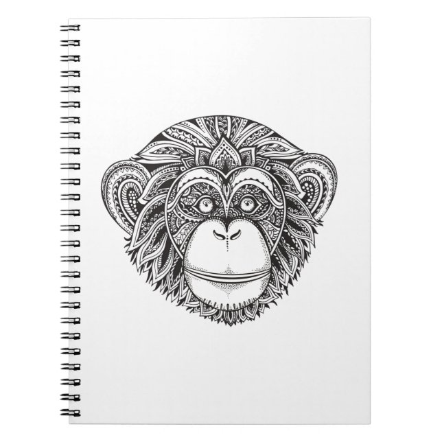 Cuaderno Doodle de Illustartion del mono (Frente)