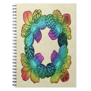 Cuaderno Doodle de la flor arcoiris