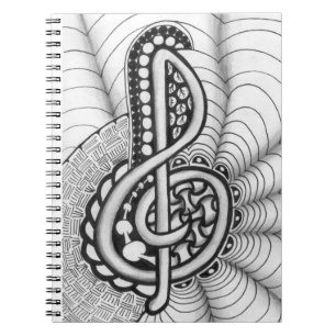 Cuaderno Doodle de la música del Clef agudo