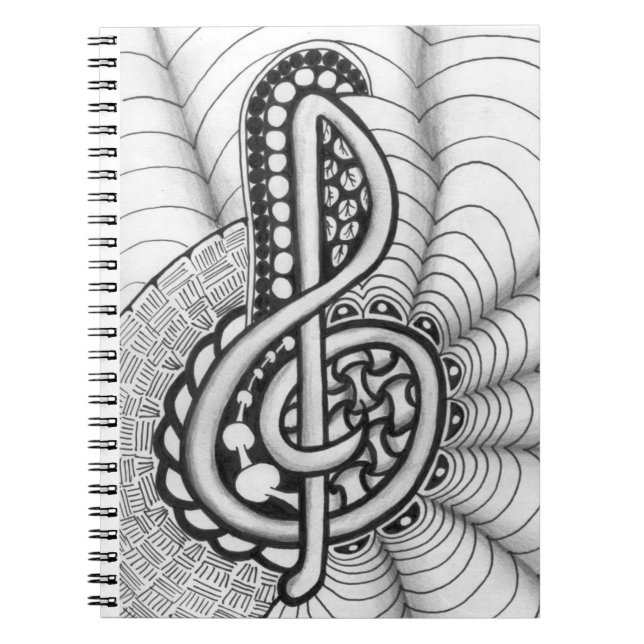 Cuaderno Doodle de la música del Clef agudo (Frente)