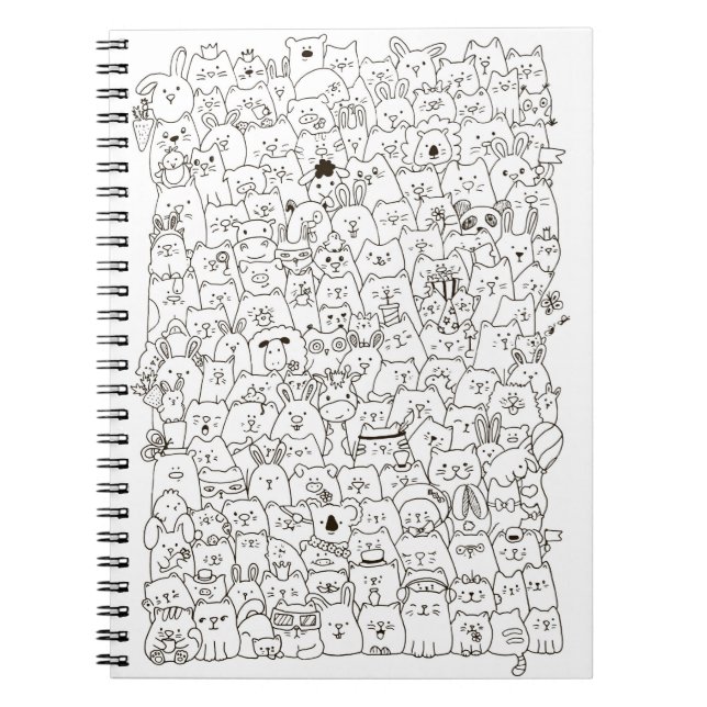 Cuaderno Doodle de los "gatos y del Co" (Frente)