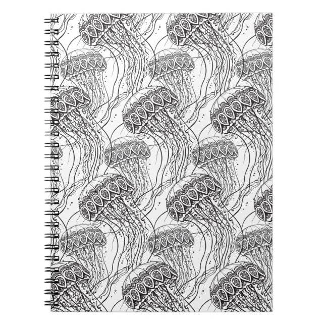 Cuaderno Doodle de los pescados de jalea (Frente)