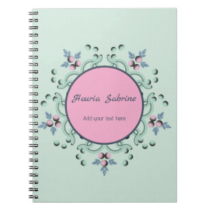 Cuaderno Doodle de Mandala Floral Turquesa Moderna Rosa