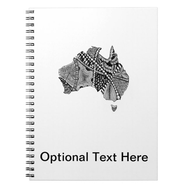 Cuaderno Doodle de mapas de Australia (Frente)