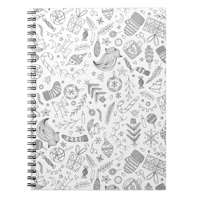 Cuaderno Doodle de Navidad Blanca (Frente)