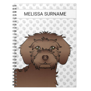 Cuaderno Doodle de oro mini marrón de dibujos animados y te