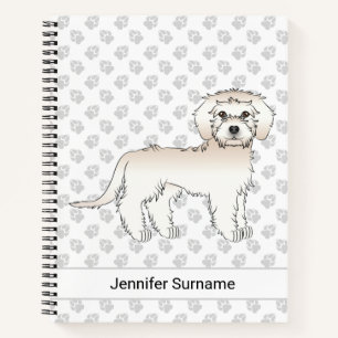 Cuaderno Doodle de oro miniatura de dibujos animados perro