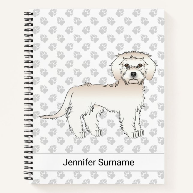 Cuaderno Doodle de oro miniatura de dibujos animados perro  (Anverso)