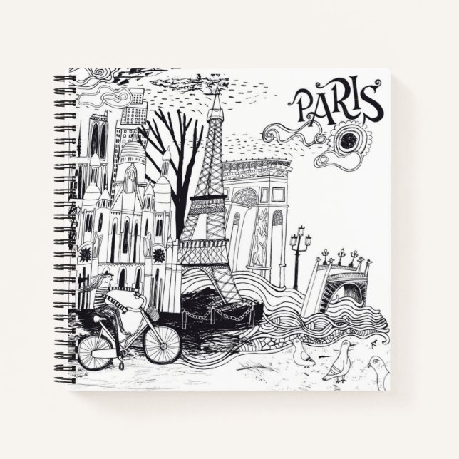 Cuaderno Doodle de Paris France (Anverso)