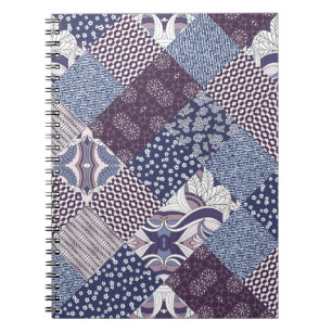 Cuaderno Doodle De Patchwork: Viejo Boho Seamless.