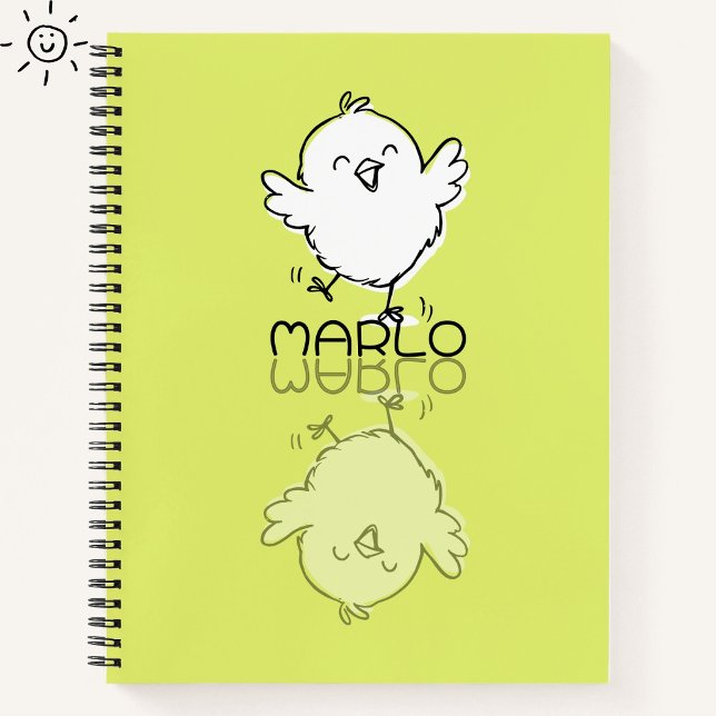 Cuaderno Doodle de Reflexión de Pollito Amarillo Feliz con  (Subido por el creador)