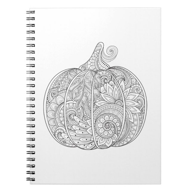 Cuaderno Doodle decorativo de la calabaza (Frente)
