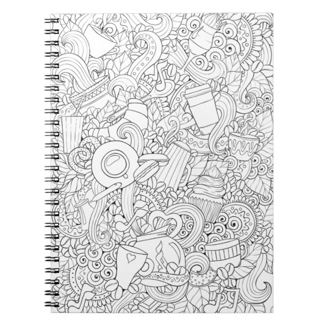 Cuaderno Doodle del café y del té (Frente)