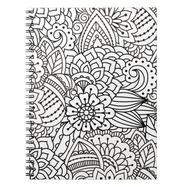 Cuaderno Doodle del diseño floral (Frente)