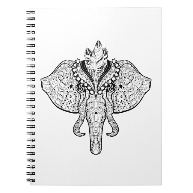 Cuaderno Doodle del elefante del circo (Frente)