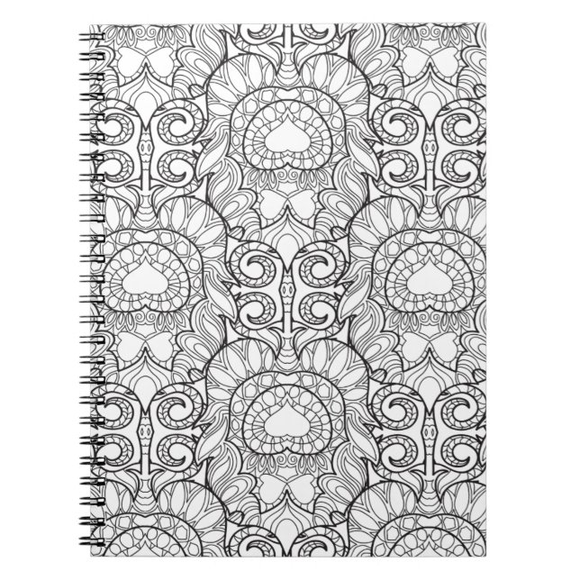 Cuaderno Doodle del modelo de la pluma del pavo real (Frente)