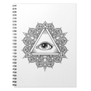 Cuaderno Doodle del símbolo de la pirámide del ojo
