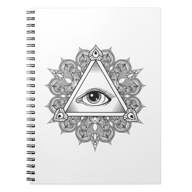 Cuaderno Doodle del símbolo de la pirámide del ojo (Frente)