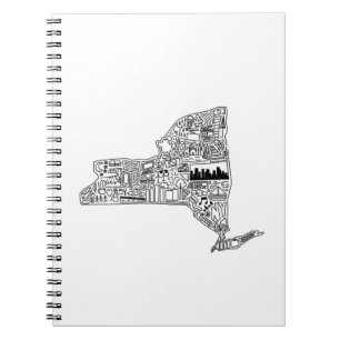 Cuaderno Doodle detallado de Nueva York