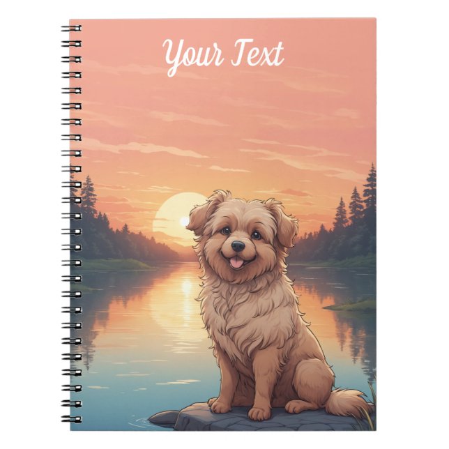 Cuaderno Doodle Dog junto al lago (Frente)