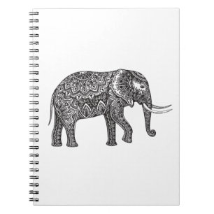 Cuaderno Doodle estilizado del elefante de la fantasía