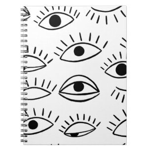 Cuaderno Doodle eye, patrón creativo sin costuras.