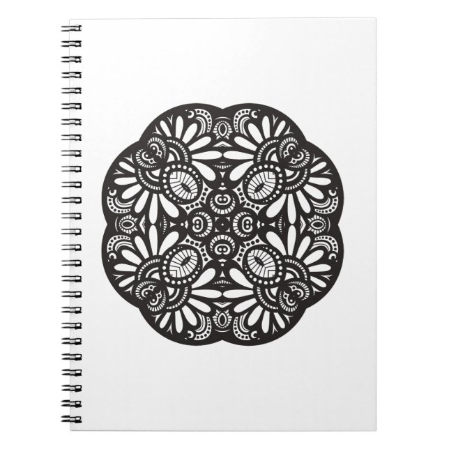Cuaderno Doodle hermoso de la casilla negra de Deco (Frente)
