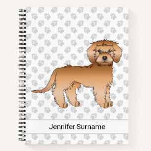Cuaderno Doodle mini Goldendoodle de albaricoque Cartoon pe