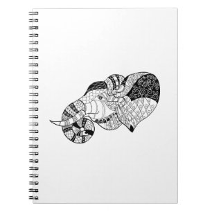 Cuaderno Doodle principal de Zenstyle del elefante